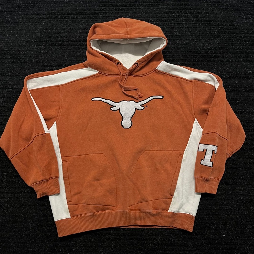 Colosseum Texas Longhorns Hoodie Burnt Orange White Embroidered XL Mens